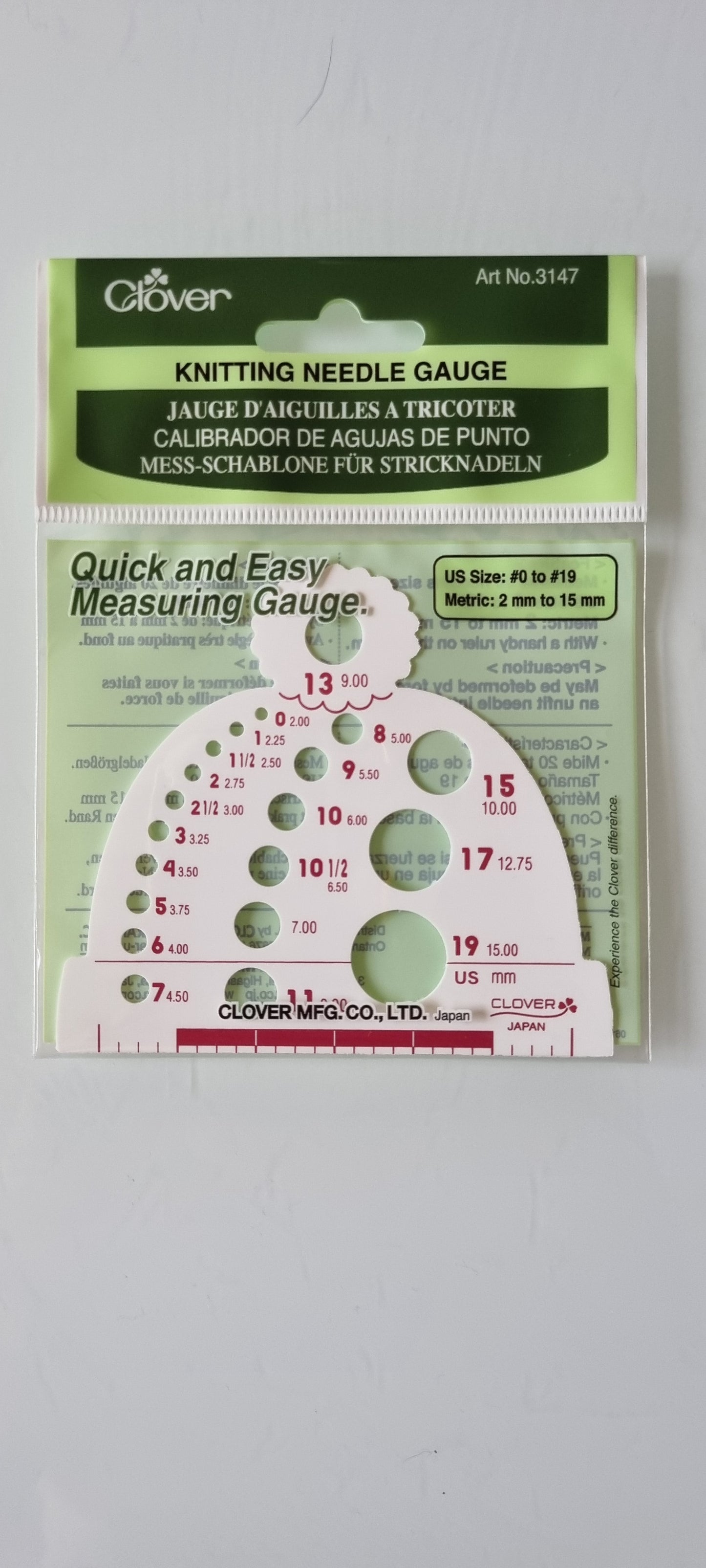 Clover pinde- og strikkefasthedsmåler HUE