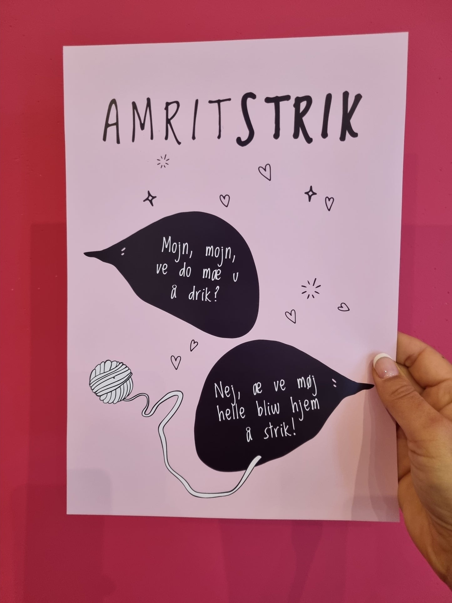 A4-strikkeplakat: Mojn, mojn ...