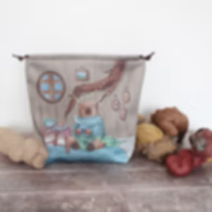 Illustreret projekttaske fra The Blue Rabbit House