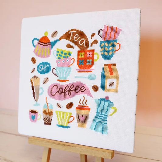 Kaffe og te broderi-kit